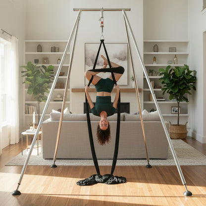 Houseables Aerial Silks, Yoga Swing, Aerial Yoga Hammock, Ariel Silk, Gymnastics Swing, Acrobatics Equipment, For Home, Indoor, Outdoor, Arial Setup, Rig, Sling, Portable
