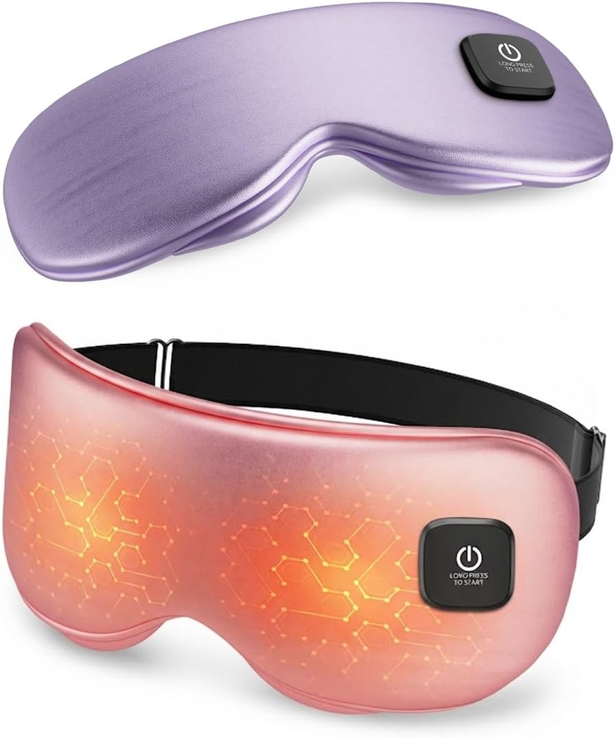 Heated Eye Mask - Cordless Eye Mask for Dry Eyes, FSA-HSA Eligible, Eye Relief, Improved Sleep, Washable Eye Heating pad for Travel and with Replaceable Shell