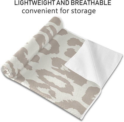 YETTASBIN Leopard Yoga Mat Towel, Non Slip Sweat Absorbent Hot Yoga Towel Portable Lightweight Travel Workout Towel with Storage Bag for Home Yoga, Pilates, Fitness 73x 27 Inch