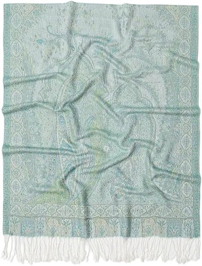 Ciormis Two Tone Silky Paisley Pashmina Shawl Scarf,Soft Women's Rave Jacquard Pashminas Wrap Scarves
