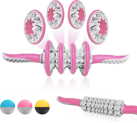 Yes4All, Premium Muscle Roller Stick/Combo With Foam Roller 24" For Everyone - Advanced Massage Roller For Relief Muscle Soreness With Trigger Points, Travel Size, 4 Wheels