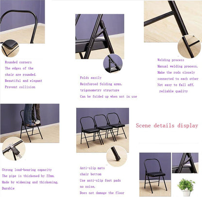 Iyengar Yoga Chair,Pilates Chair,Yoga Inversion Chair,Backless Yoga Chair Prop,Home Exercises Reinforced Design, Pink-82cm×45cm