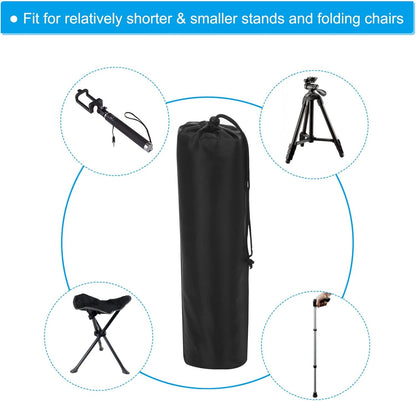 PATIKIL 18 Inch Ultra Mini Chair Replacement Bag, 2 Pack Nylon Foldable Tripod Carry Bag Storage Bag with Shoulder Strap for Outdoor Travel, Black