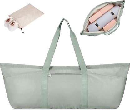 Large Yoga Mat Bag with Shoes Compartment and Wet Pocket Ladies Pilates Gym Tote Bag with Yoga Mat Holder Strap for Women Men Workout Carrier Stuff Accessories