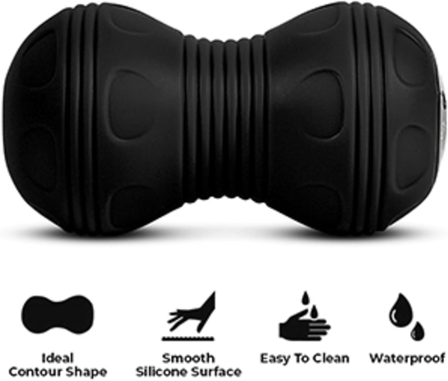 Rolling With It Vibrating Peanut Massage Ball - Deep Tissue Trigger Point Therapy, Myofascial Release - Handheld, Cordless - 4 Intensity Levels - Dual Lacrosse Ball Vibration Massager (Blue)
