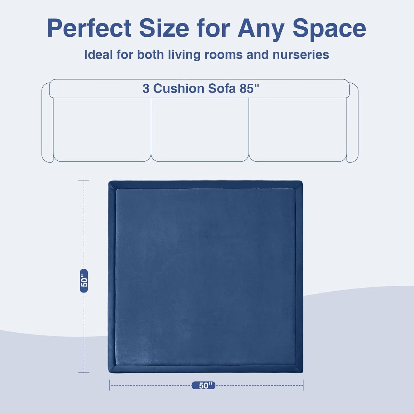 Large Thick Baby Play Mat for Floor,Padded Foam 59x79 Playpen Mat,Soft Support&Plush Feel Nursery Kids Rug,Non Slip for Toddler,Infants,Kids Playroom,Yoga,Baby Crawling,Tummy Time (Light Grey)