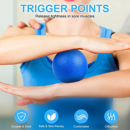 URAQT Spiky Massage Ball Set, 2 Pack Physical Therapy Massage Balls, Hard Lacrosse Ball & Spiky Massage Ball for Myofascial Release and Trigger Point Deep Tissue Massage (Red)