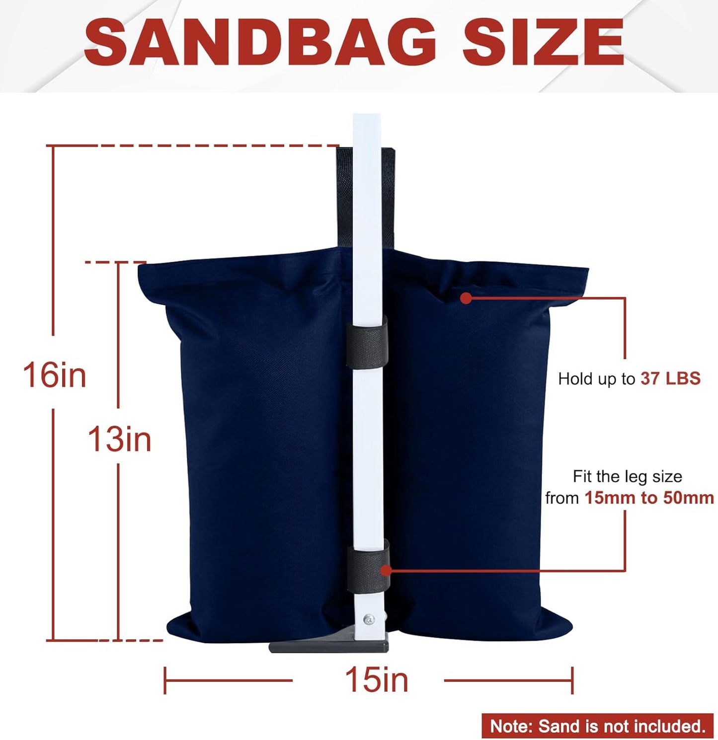 ABCCANOPY Canopy Weights 120 LBS Gazebo Tent Sand Bags,4-Pack Gray (Without Sand)