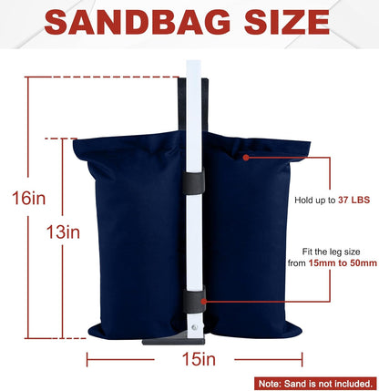 ABCCANOPY Canopy Weights 120 LBS Gazebo Tent Sand Bags,4-Pack Gray (Without Sand)