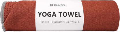 Eunzel Yoga Towel,Hot Yoga Mat Towel with Grip Dots Sweat Absorbent Non-Slip for Hot Yoga, Pilates and Workout 24" x72", Purple & Blue