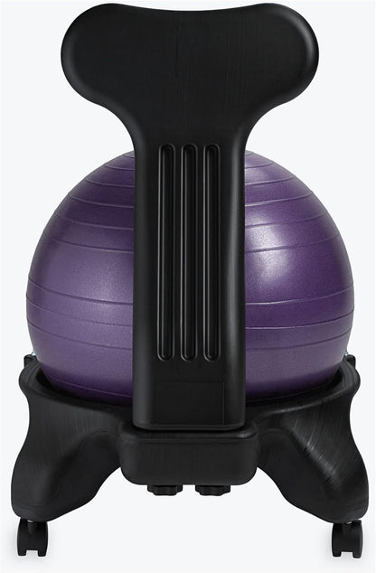 Gaiam 610-6002RTL Balance Ball Chair - Classic Yoga Ball Chair with 52cm Stability Ball, Pump & Exercise Guide for Home or Office, Black