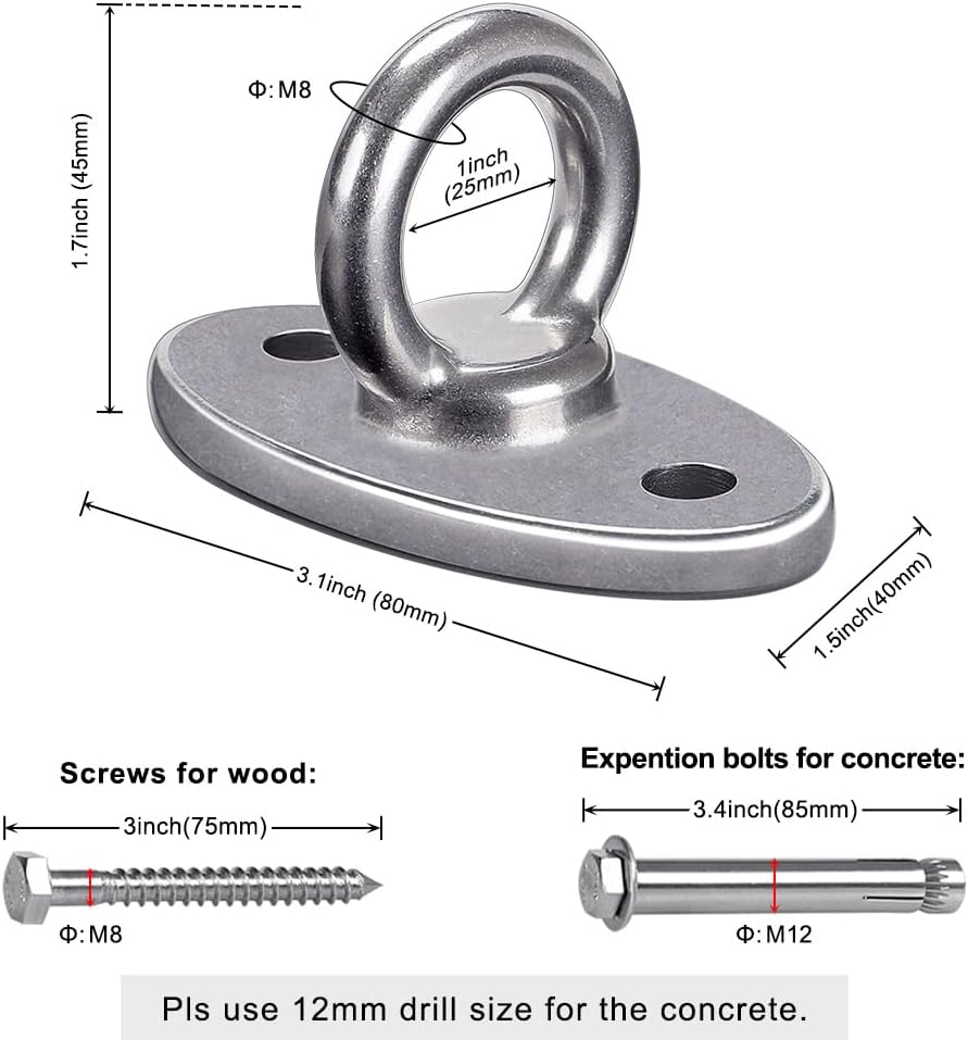 BeneLabel Wall Ceiling Mount Bracket for Suspension Strap Trainer, 2800lb Capacity, Body Weight Strength Training Systems, Aerial Yoga Swing, Resistance Band,Hammock,Battle Rope, Boxing Equipment