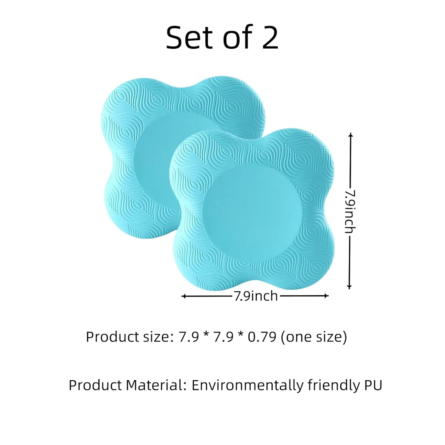 Yoga Knee Guards (Set of 2) - Male and Female Yoga Props and Accessories for Fitness, Travel, Meditation, Kneeling, Balance, Floor, Pilates Pads for Knee and Elbow (blue)