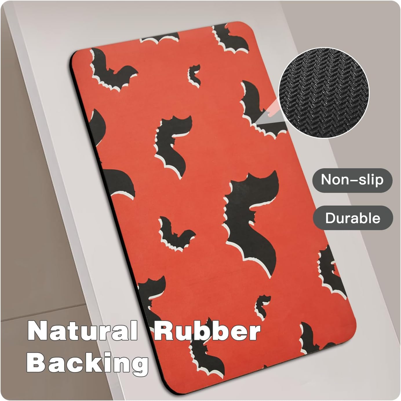 TYUU Bath Mat, Bathroom Rugs Non Slip Washable Thin Absorbent Quick Dry Bath Mat Fits Under Door Bathroom Floor Mat Perfect for Bath, Shower, or Sink 24"x36" Dark Grey