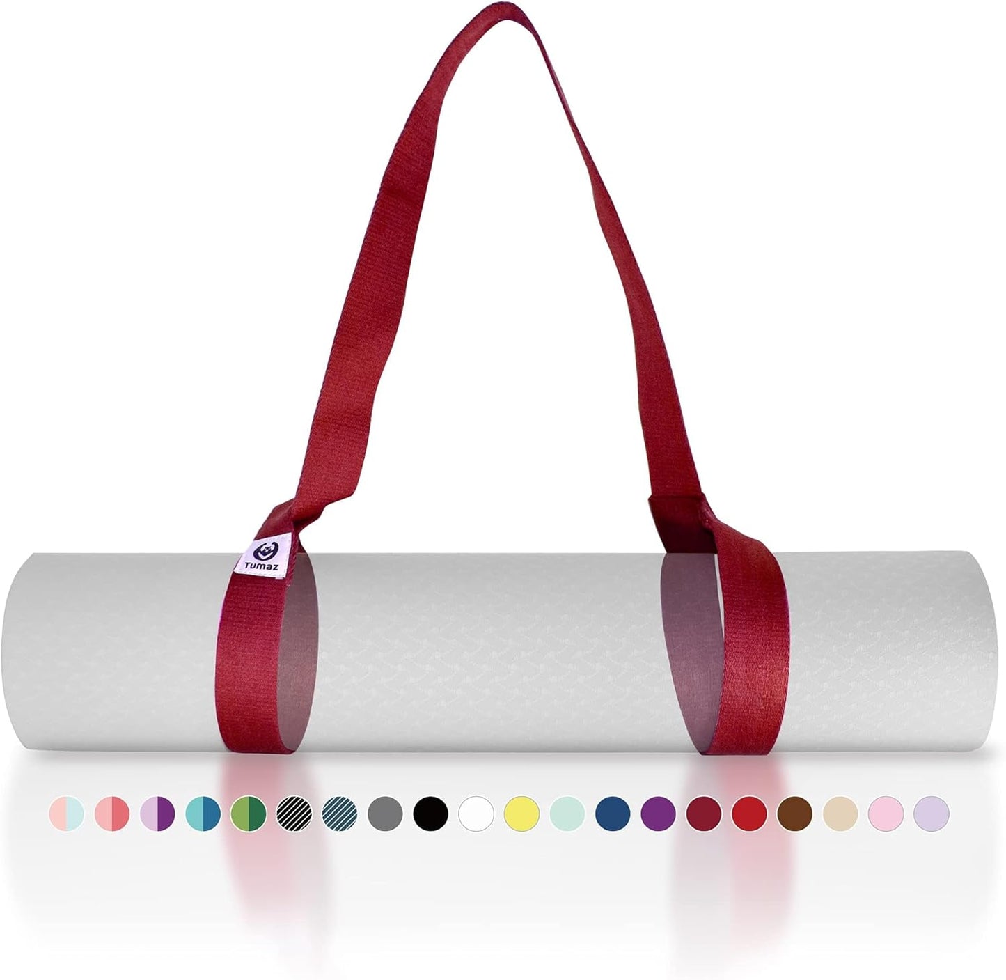 Tumaz Yoga Mat Strap [MAT NOT Included] (2 Sizes) with Extra Thick & Comfy Delicate Texture, Adjustable Yoga Mat Carrier