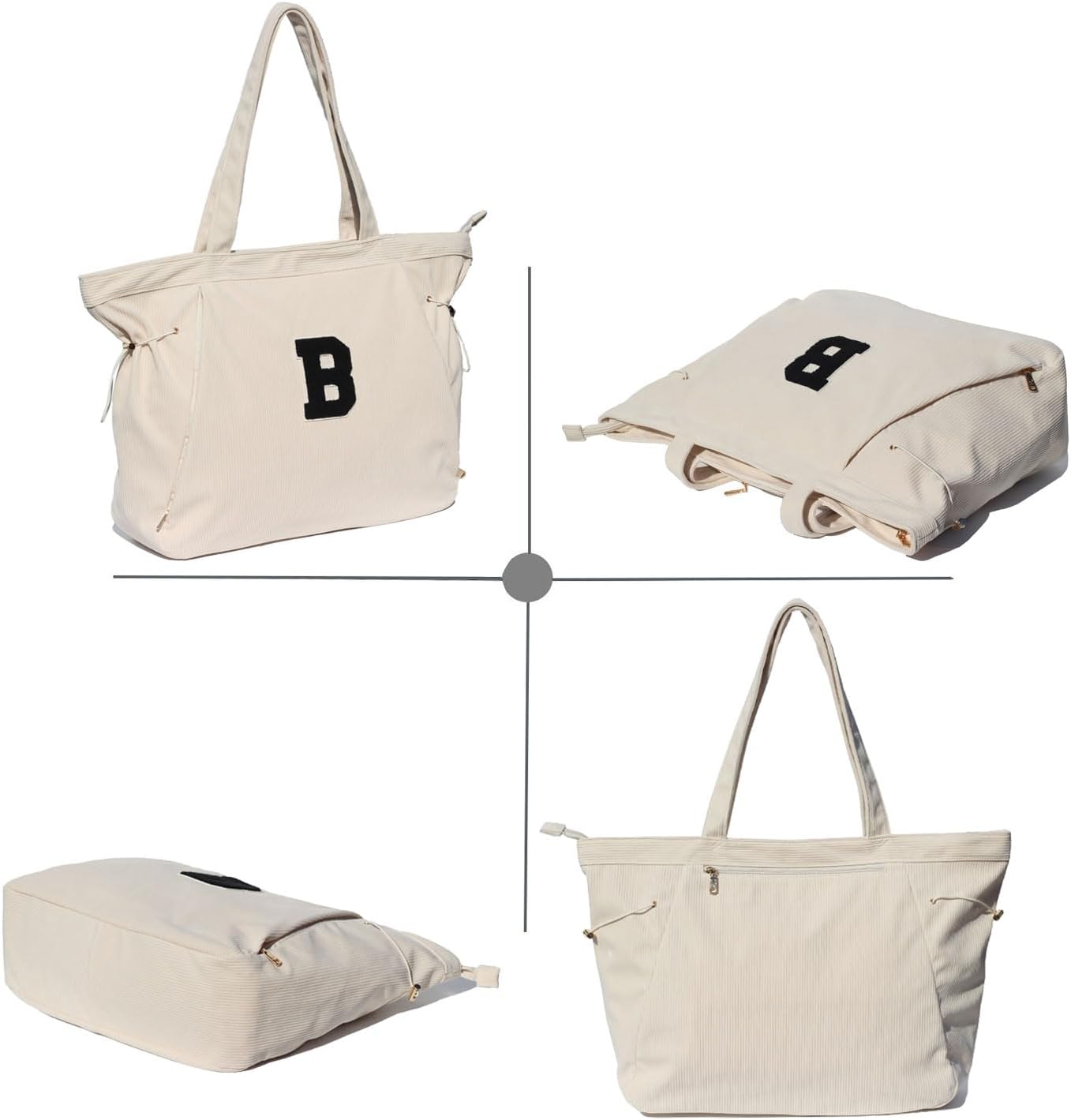 ESVAN Corduroy Yoga Tote Bag Gifts for Women Drawstring Yoga Mat Bag for Office Workout Travel Carryall Pilates Gym