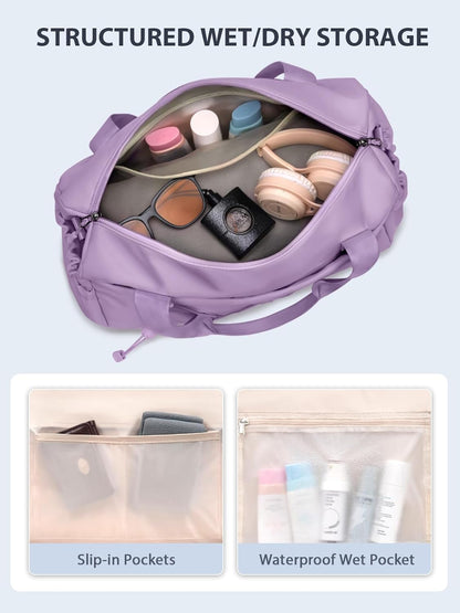 Small Gym Bag for Women with Yoga Mat Holder and Wet Compartment, Mini Gym Duffle Bag Yoga Bag with Water Bottle Pocket for Workout Travel, Green