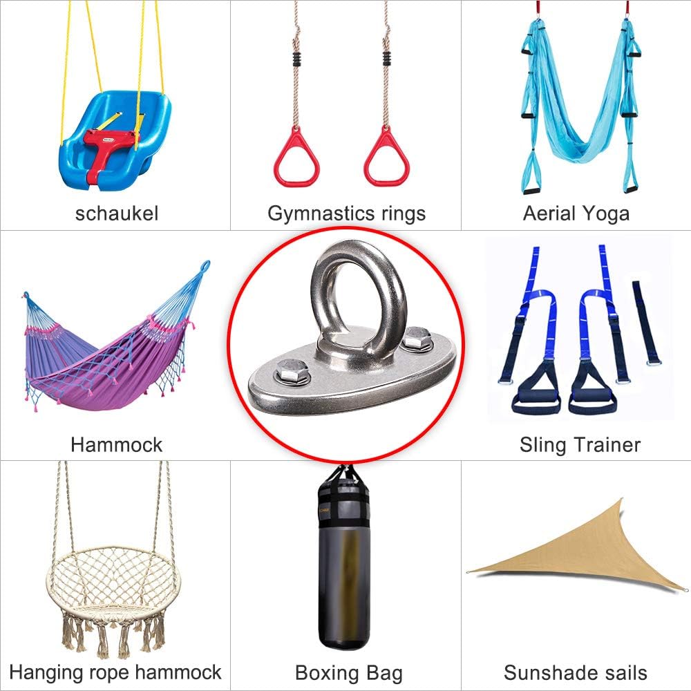 BeneLabel Wall Ceiling Mount Bracket for Suspension Strap Trainer, 2800lb Capacity, Body Weight Strength Training Systems, Aerial Yoga Swing, Resistance Band,Hammock,Battle Rope, Boxing Equipment
