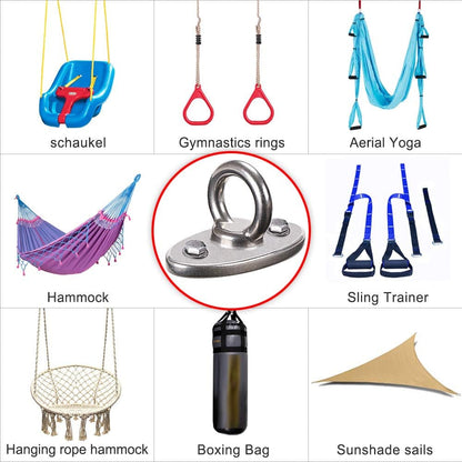 BeneLabel Wall Ceiling Mount Bracket for Suspension Strap Trainer, 2800lb Capacity, Body Weight Strength Training Systems, Aerial Yoga Swing, Resistance Band,Hammock,Battle Rope, Boxing Equipment