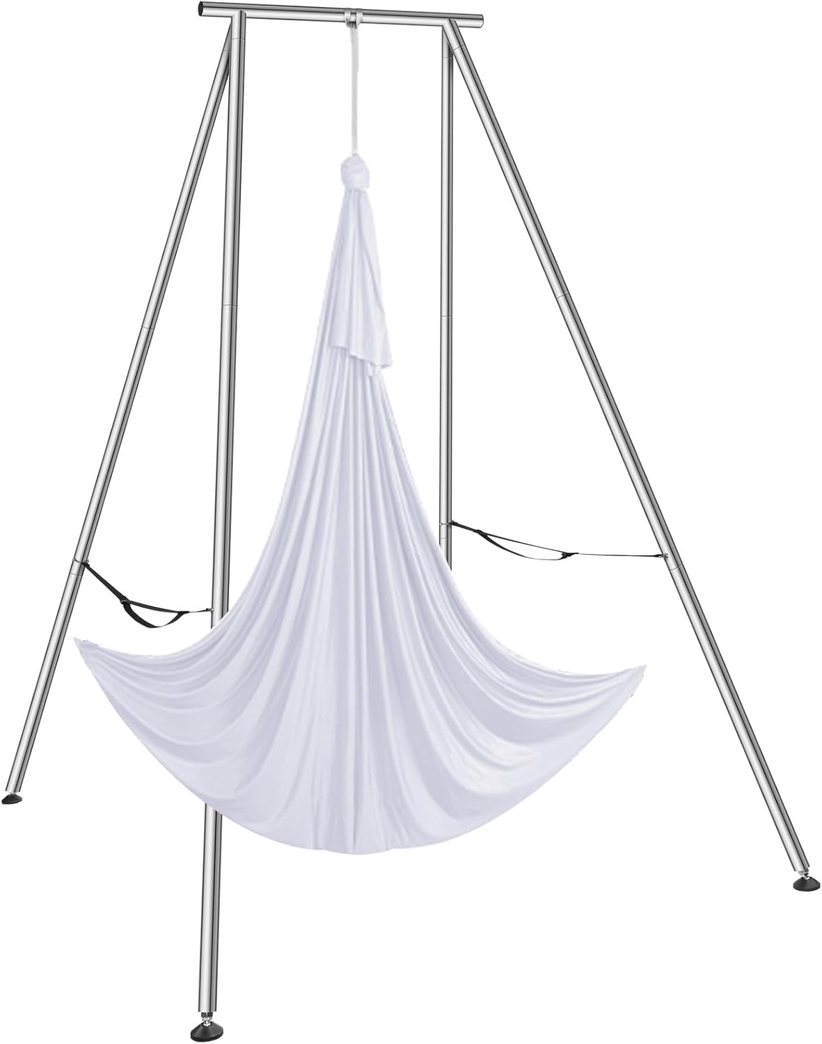 VEVOR Yoga Stand Frame, Max 441-551 lbs Load Swing Stand, Triangular Structure Aerial Rig, Aerial Silk Stands with Yoga Hammock, Standard & Height-Adjustable Version