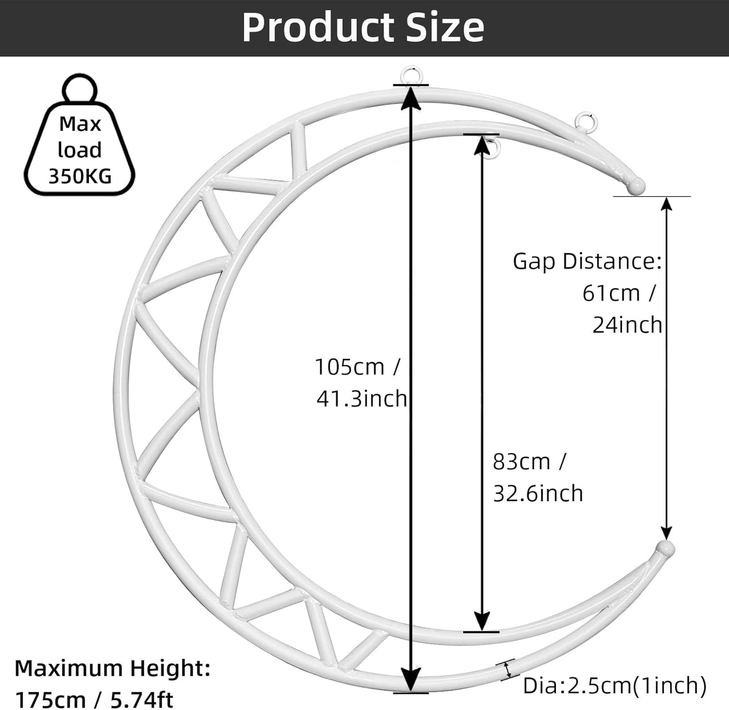 PRIOR FITNESS Aerial Moon Lyra Hoop Set, Classcial Aerial Ring Equipment with Complete Rigging Hardware, Circus Acrobatic Fitness Aerial Hoop Kit, Aerial Yoga Hoop Sling for Home,Gym, Club