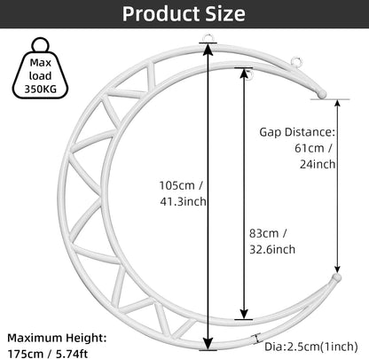 PRIOR FITNESS Aerial Moon Lyra Hoop Set, Classcial Aerial Ring Equipment with Complete Rigging Hardware, Circus Acrobatic Fitness Aerial Hoop Kit, Aerial Yoga Hoop Sling for Home,Gym, Club