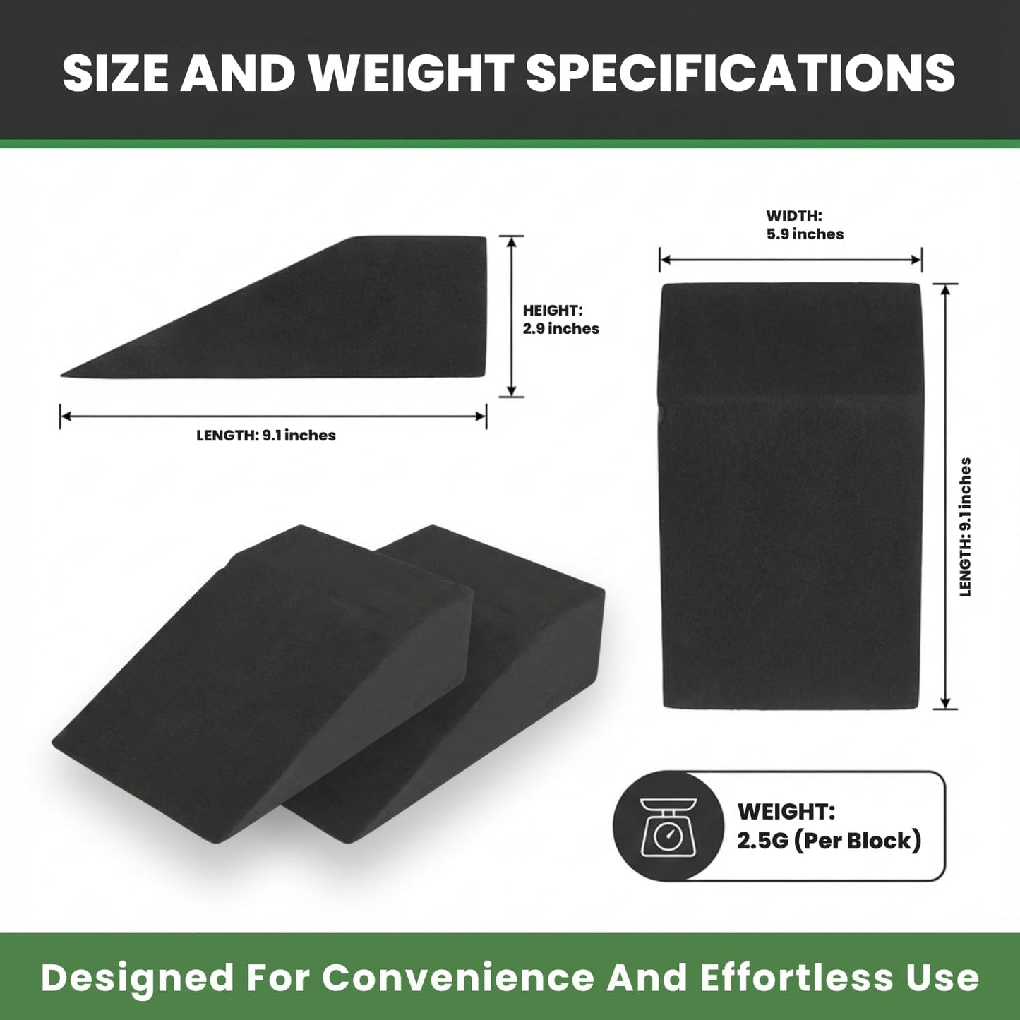 2 Pack Squat Wedge Block for Heel Elevated Squat Weightlifting Calf Stretcher Slant Board for Mobility Balance and Strength Performance