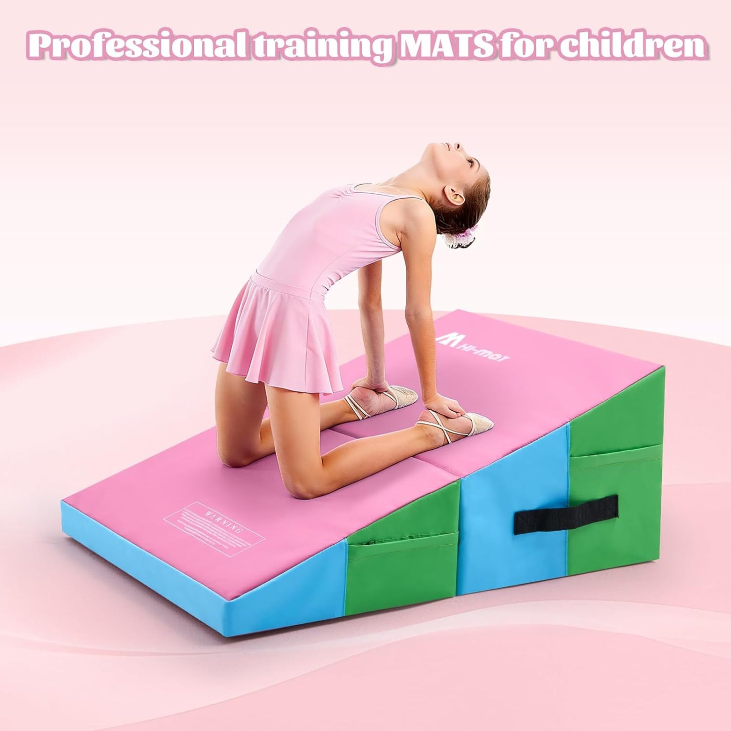 Gymnastics Cheese Mat Incline Wedge Mat, Folding Gymnastics Mat for Kids Tumbling, Indoor/Outdoor Skill Shape Training & Exercise equipment Home Gym Yoga