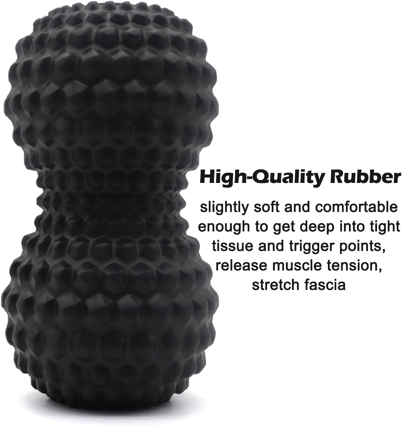 KITWILD Peanut Massage Ball, Double Lacrosse Massage Roller Ball for Deep Tissue Muscle Massage, Physical Therapy, Myofascial Release, Muscle Knots, and Yoga Therapy (Black)