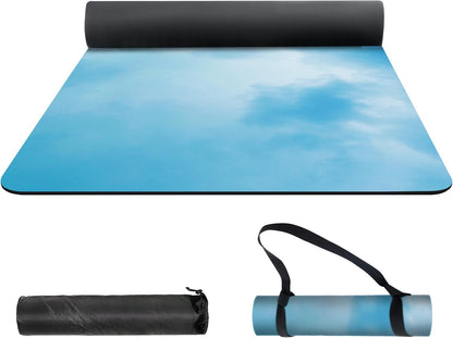 nuveti Yoga Mat Print Extra Thick TPE Non Slip Fitness Exercise Mat with Carrying Bag,72"x24" Extra Thick 6MM Exercise & Workout Mat for Yoga, Pilates Fitness and Floor Exercises - Colors A