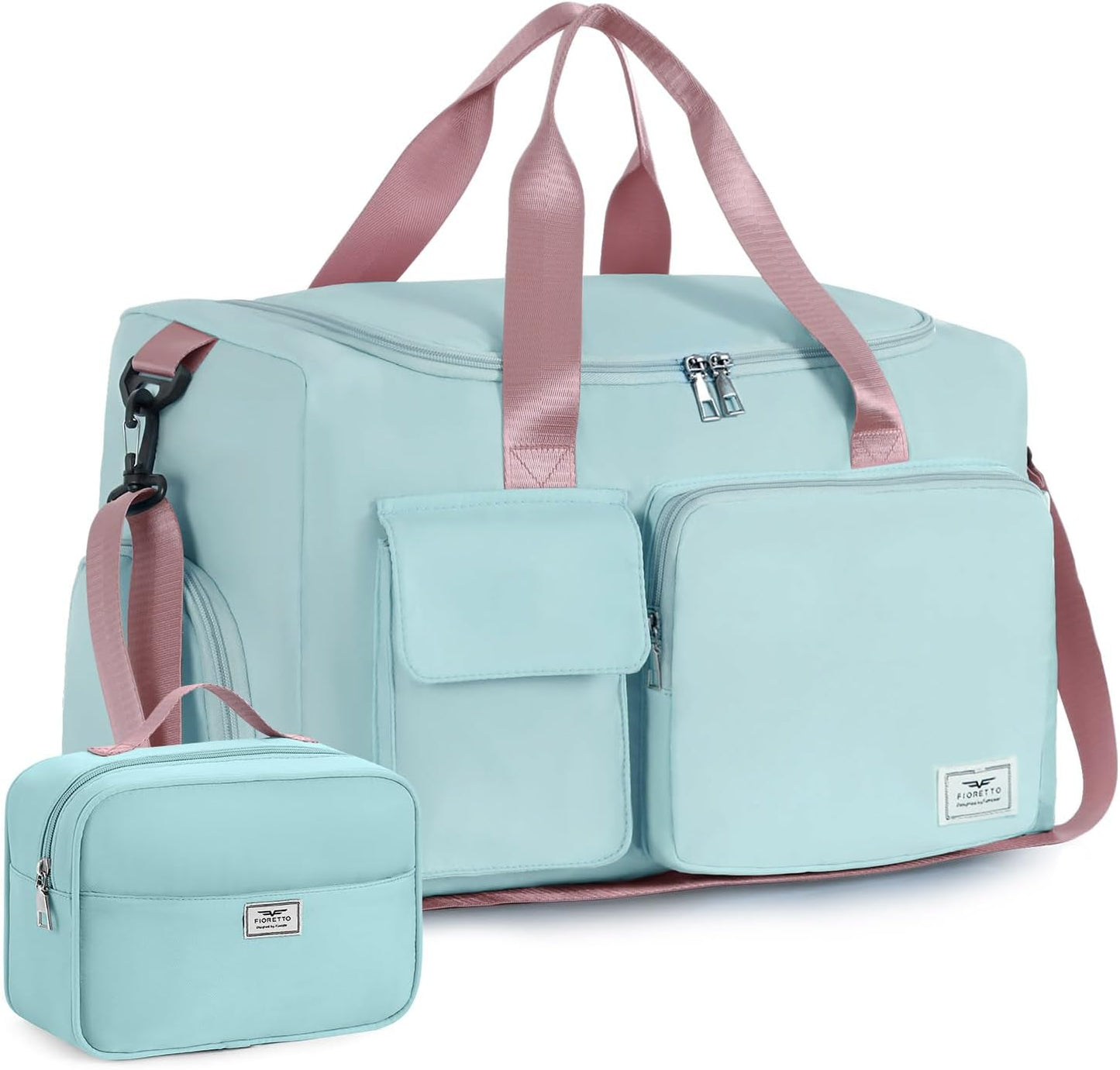 FIORETTO Women's Gym Duffle Bag with Shoes Compartment, 30L Capacity, Ideal for Travel, Gym, Sports, Duffel, Weekender
