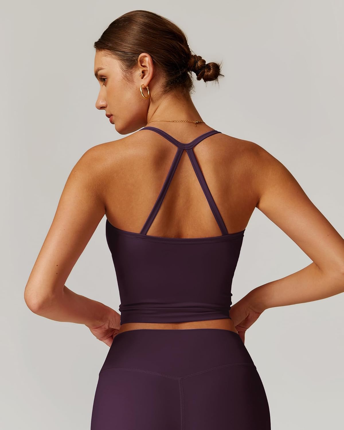 QBGJTD Womens Longline Sports Bras Cross Back Active Gym Yoga Padded Workout Crop Tank Top with Built in Bra