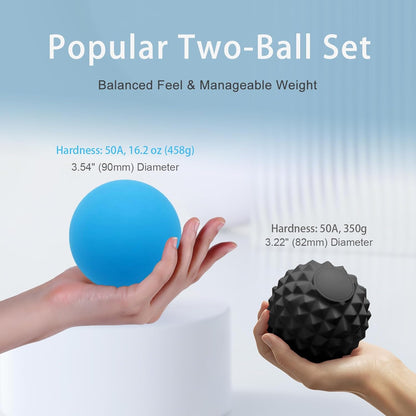 JIEJUNJI Massage Balls Set for Deep Tissue Muscle Relief, Trigger Point & Myofascial Release, Full Body Use for Back, Neck, Shoulder, Foot & Hip (Peanut Ball Set)