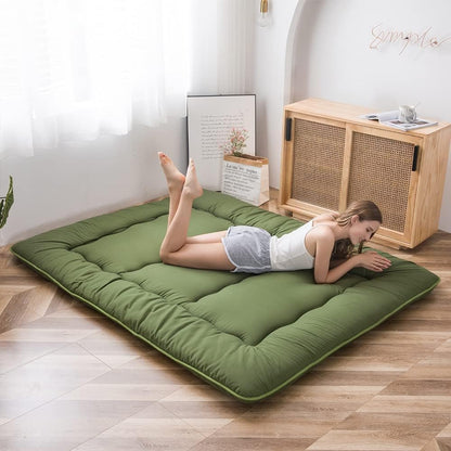 MAXYOYO Bohemian Retro Mattress Boho Floral Japanese Futon Mattress Tatami Floor Mat Foldable Portable Camping, Sleeping Pad, Lounger Couch Bed Full Size