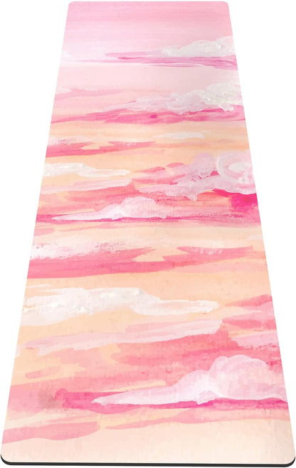 nuveti Yoga Mat Print Extra Thick TPE Non Slip Fitness Exercise Mat with Carrying Bag,72"x24" Extra Thick 6MM Exercise & Workout Mat for Yoga, Pilates Fitness and Floor Exercises - Colors B
