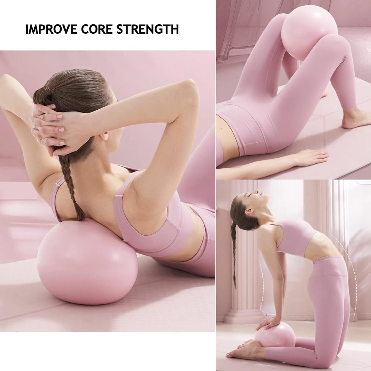 Pilates Set – Home Pilates Equipment for Women Kit with Magic Circle Pilates Ring and Ball Set, Resistance Bands & Massage Balls & Exercise Bands for Toning，Flexibility & Core Strength