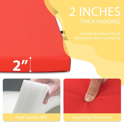 Gymnastics Mat for Tumbling, Folding Tumbling Mat Exercise Mat Gym Mat Tumbling Mats for Kids, Adults, PU Leather Yoga Mat with Carrying Handles