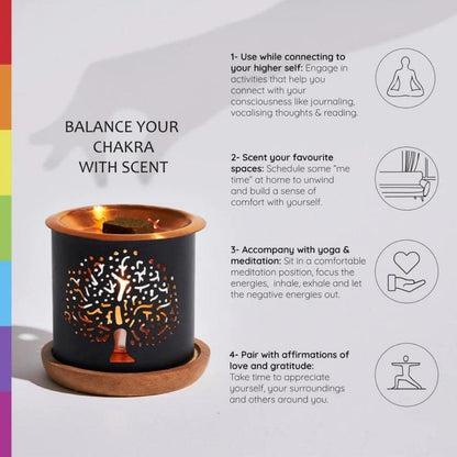 7 Chakra Incense Brick Gift Set by Aromafume | 14 Bricks & Tree of Life Exotic Burner | Smokeless Incense Set for Chakra Balance | Yoga & Meditation Gifts | Incense Kit for Plexus, Root & More