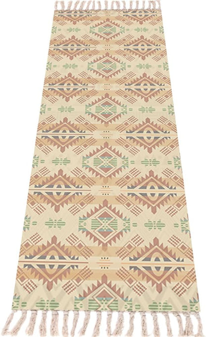 nuveti Cotton Yoga Mat - Absorbent, Grippy Tight Weave, Ashtanga & Hot Yoga Rug, Helps with Slippery Hands & Feet