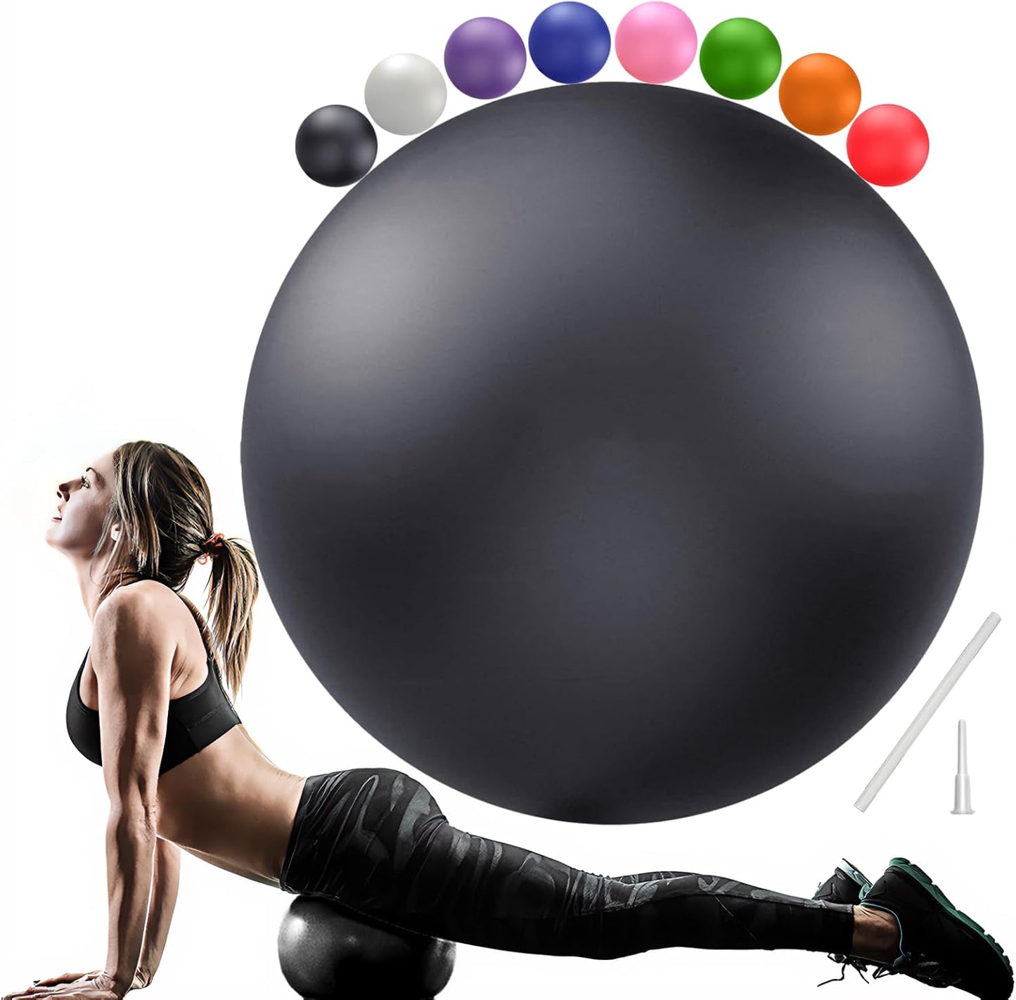PL-0003 Soft Exercise Ball, Anti-Burst Yoga Ball Chair Supports 2200lbs PL-0003