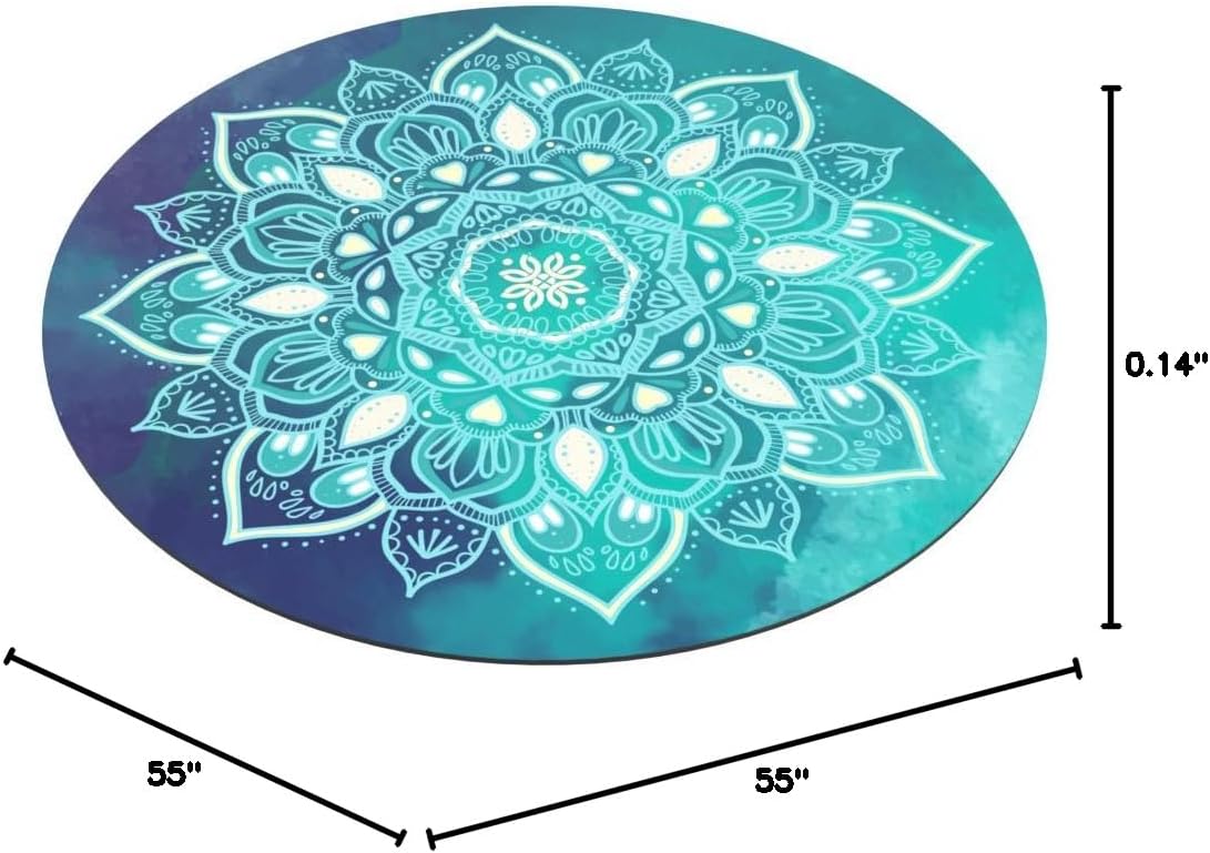 Pilates Mat Round Oversize Yoga Mat Suede Rubber Non-Slip Dia 140cm Exercise Mat Meditation Mat Workout Mat for Home Outdoor