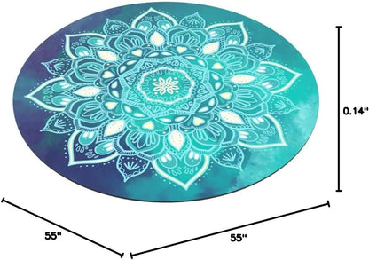 Pilates Mat Round Oversize Yoga Mat Suede Rubber Non-Slip Dia 140cm Exercise Mat Meditation Mat Workout Mat for Home Outdoor
