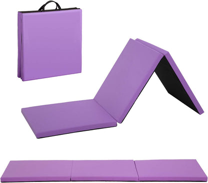 Gymnastics Tumbling Mats Portable Gymnastics Mat Folding Tumbling Mat Thick Yoga Mat Exercise Mat with Carrying Handles for home Workout outdoor Yoga Gymnastic