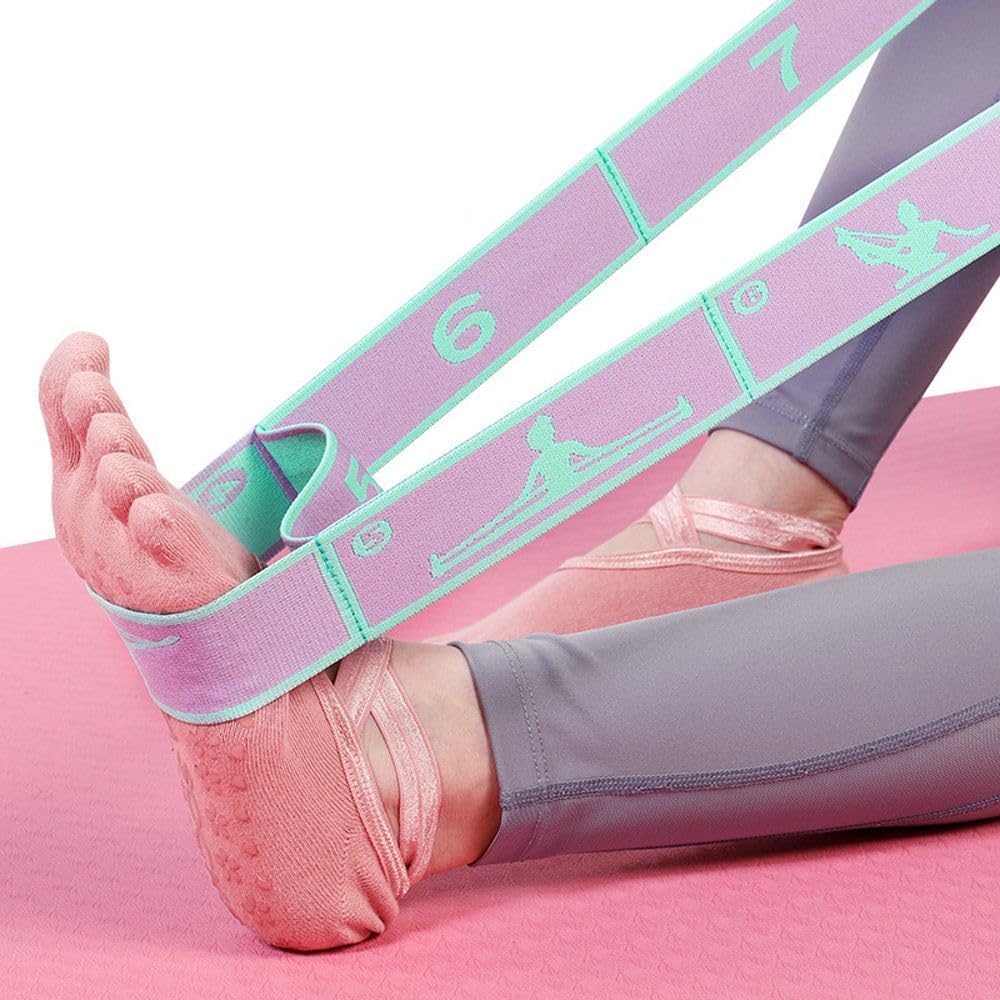 Multi-Loop Stretch Band - Yoga, Pilates, Ballet, and Physical Therapy Stretching Strap for Flexibility, Leg Stretching, and Exercise - Durable Stretching Equipment