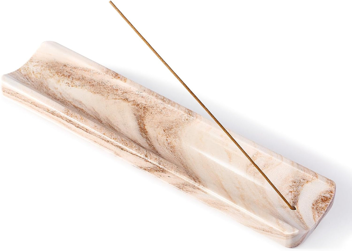 Koville Marble Incense Holder, Incense Holder for Sticks, Incense Sticks Holder Ash Catcher for Meditation Yoga SPA, Natural Stone Incense Burner, Home Table Decor (Green)