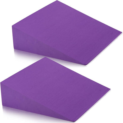 DEAYOU 2 Pack Yoga Foam Wedge, 13" EVA Foam Calf Stretch Slant Board for Lower Leg Strength Improve, Squat Wedge Incline Block for Workout, Exercise, Foot Heel Stretcher, Wrist Back Support (Purple)