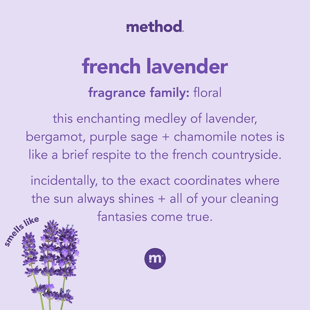 Method All-Purpose Cleaning Wipes, French Lavender, Multi-Surface, Compostable, 70 Count, (Pack of 3)