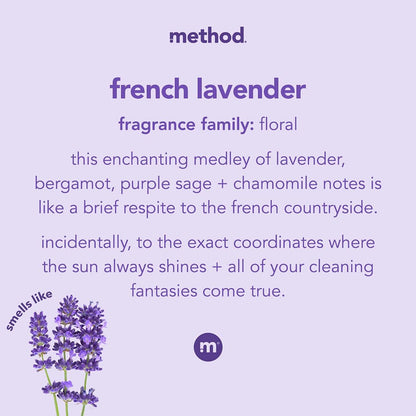 Method All-Purpose Cleaning Wipes, French Lavender, Multi-Surface, Compostable, 70 Count, (Pack of 3)