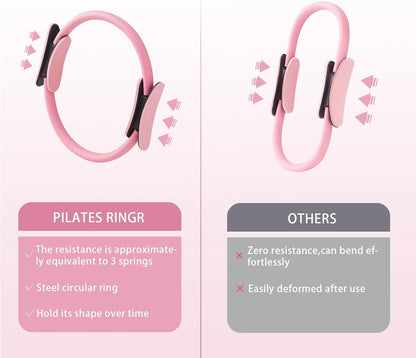 10 Pcs Pilates Equipment Present Pilates Ring Set with Yoga Ring Ball Stretching Strap Risistance Bands Block Gym Bag