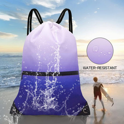 HOLYLUCK Drawstring Backpack Bag Sport Gym Sackpack - Colors A